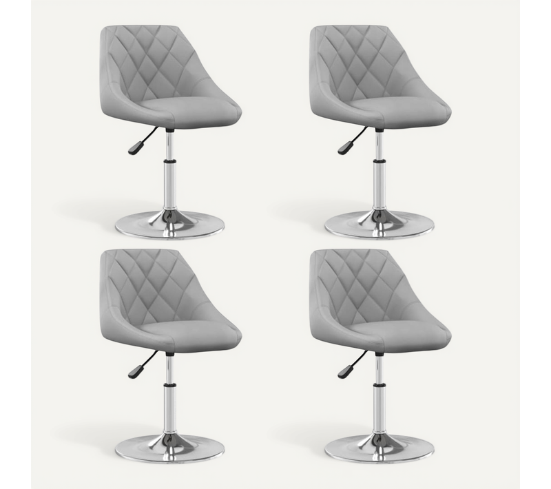 Chaises À Manger Pivotantes Lot De 4 Gris Clair Velours