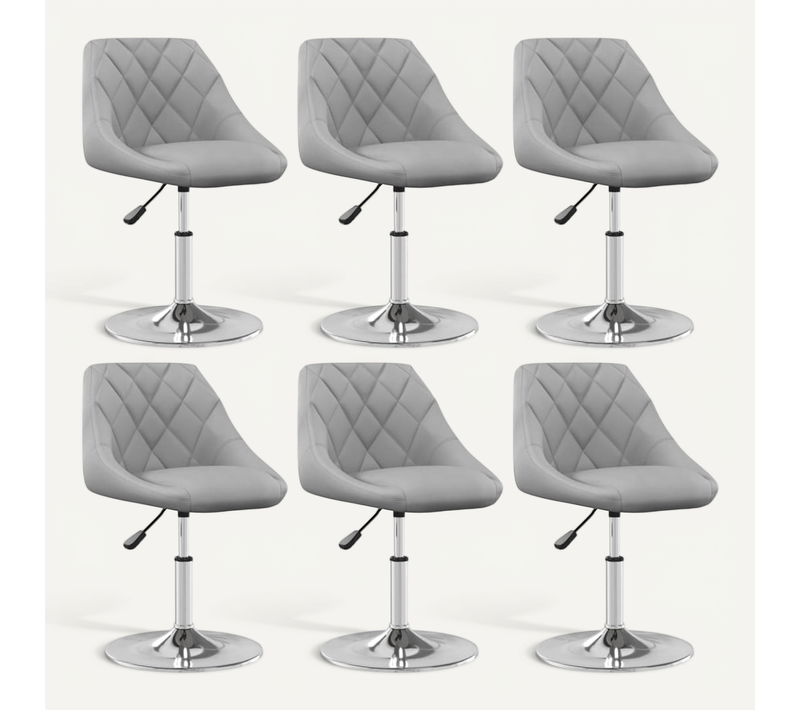 Chaises Pivotantes À Manger Lot De 6 Gris Clair Velours