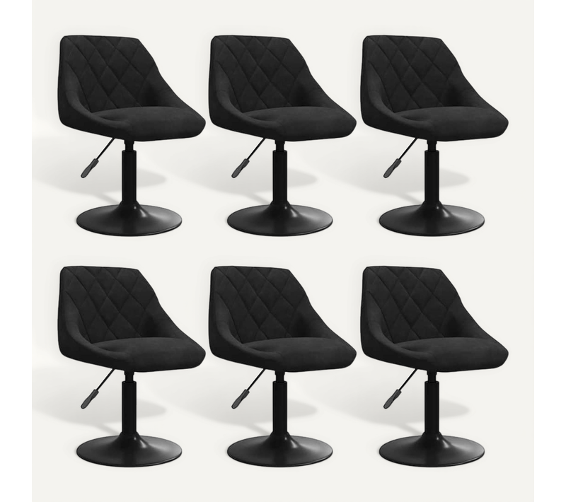 Chaises Pivotantes À Manger Lot De 6 Noir Velours