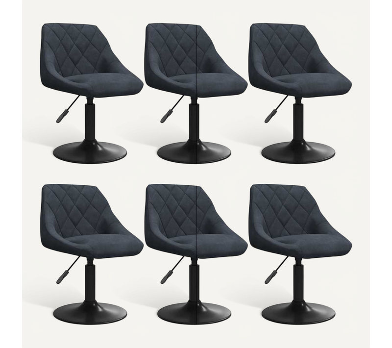 Chaises Pivotantes À Manger Lot De 6 Gris Foncé Velours