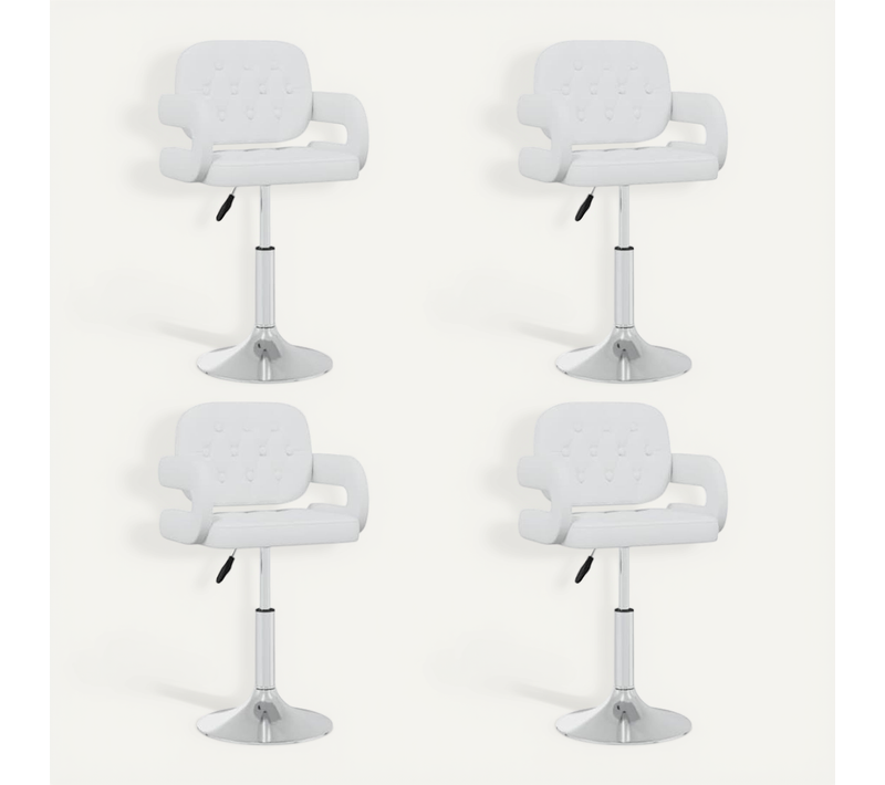 Chaises Pivotantes À Manger Lot De 4 Blanc Simili