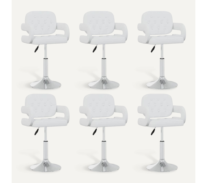 Chaises Pivotantes À Manger Lot De 6 Blanc Simili