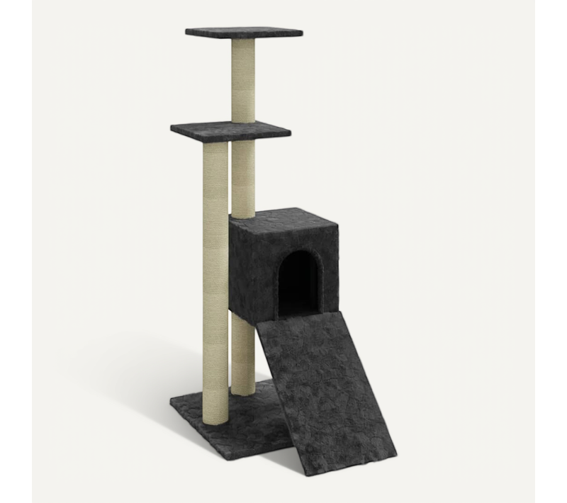 Arbre À Chat Avec Griffoirs En Sisal Gris Foncé 92 Cm