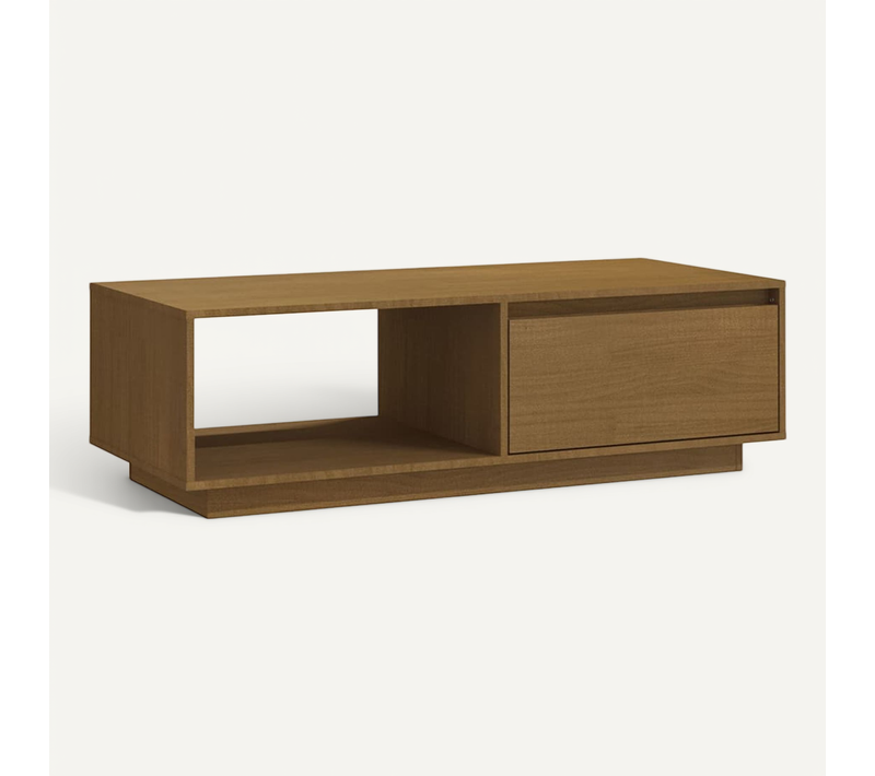 Table Basse Marron Miel 110x50x33,5 Cm Bois De Pin Massif
