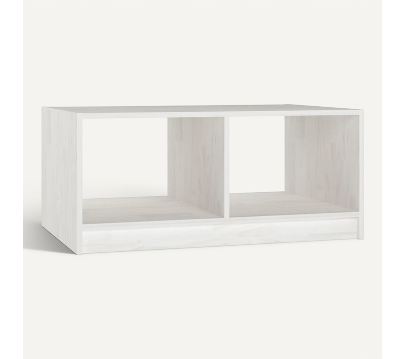 Table Basse Blanc 75x50x33,5 Cm Bois De Pin Massif