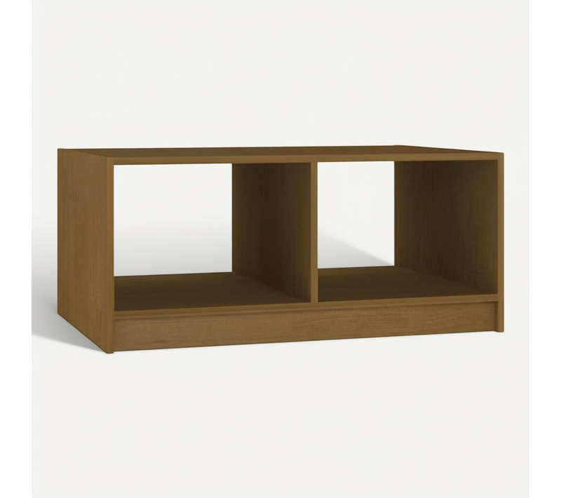 Table Basse Marron Miel 75x50x33,5 Cm Bois De Pin Massif