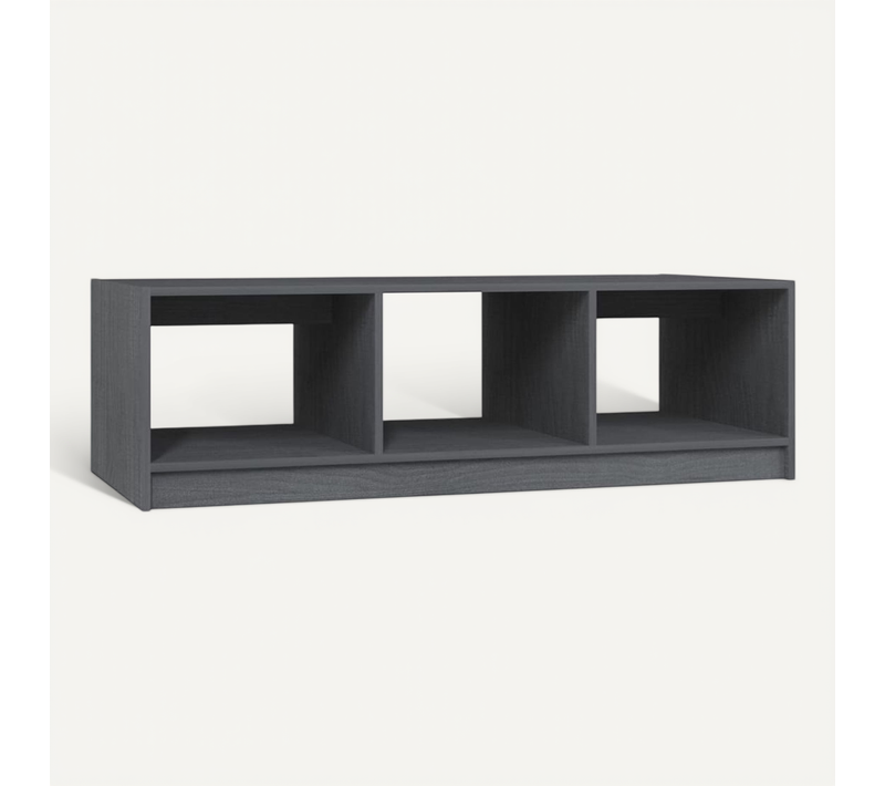 Table Basse Gris 110x50x34 Cm Bois De Pin Massif