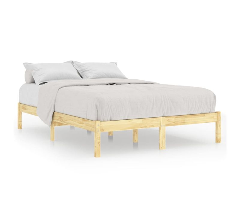Cadre De Lit Sans Matelas Bois Massif 150x200 Cm