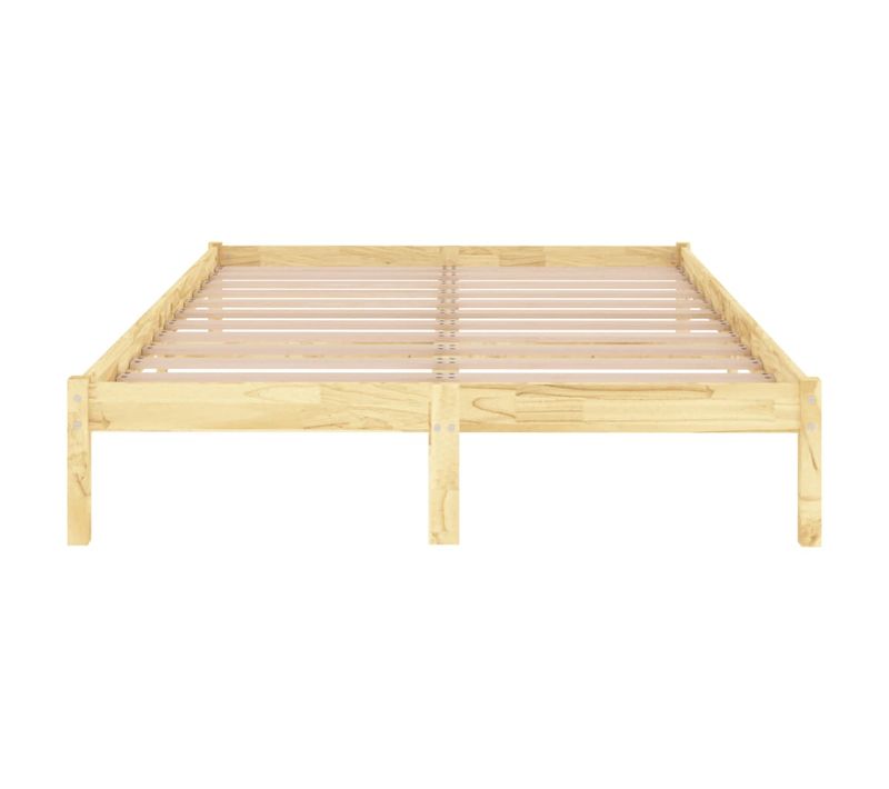 Cadre De Lit Lot 1 Bois Massif Pin Naturel 160x200 Cm Double Robuste