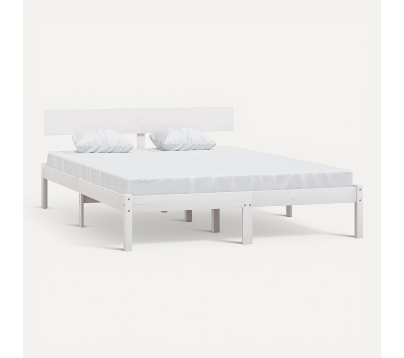 Cadre De Lit Sans Matelas Blanc Bois Massif 120 x 190