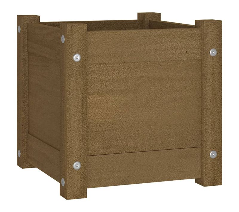 Jardinière Extérieur Marron Miel 31x31x31 Cm Bois De Pin Massif
