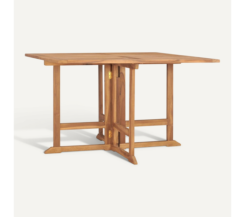 Table À Dîner De Jardin Pliable 110x110x75 Cm Teck Massif