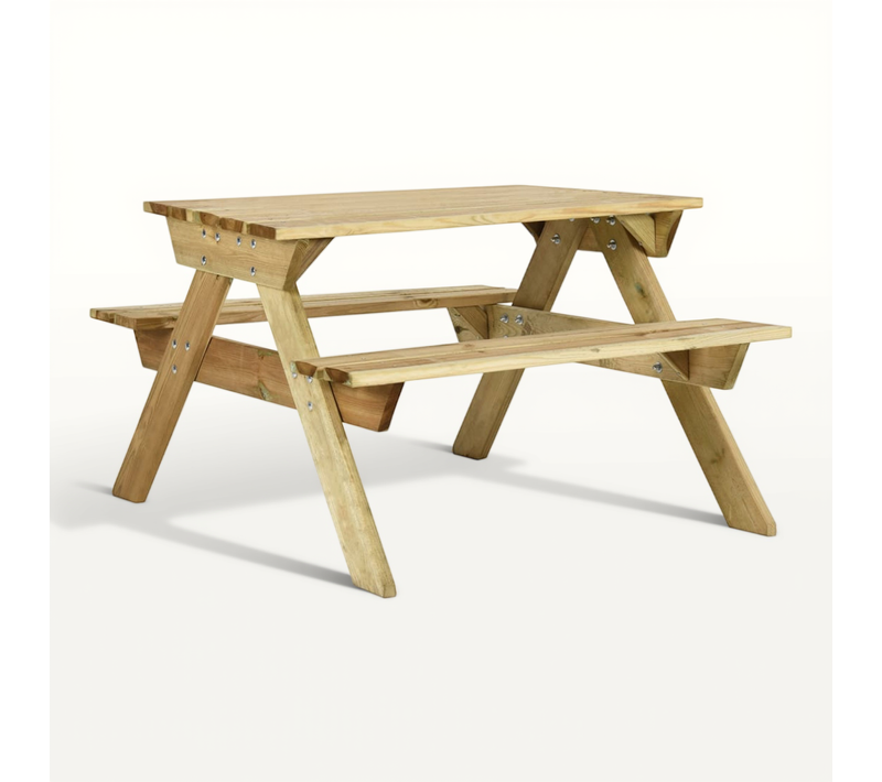 Table De Pique-nique Et Bancs 110x123x73 Cm Bois De Pin Imprégné Meuble Jardin Extérieur