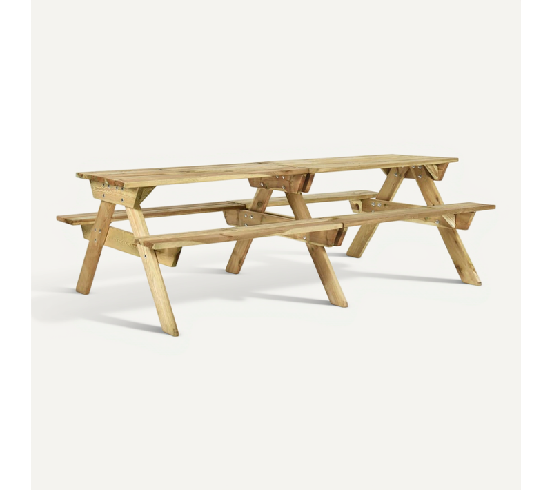 Table De Pique-nique Et Bancs 220x122x72cm Bois De Pin Imprégné
