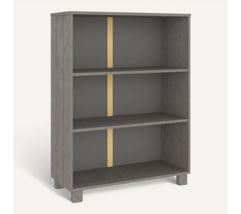 Bibliothèque Hamar Gris Clair 85x35x112 Cm Bois De Pin Massif