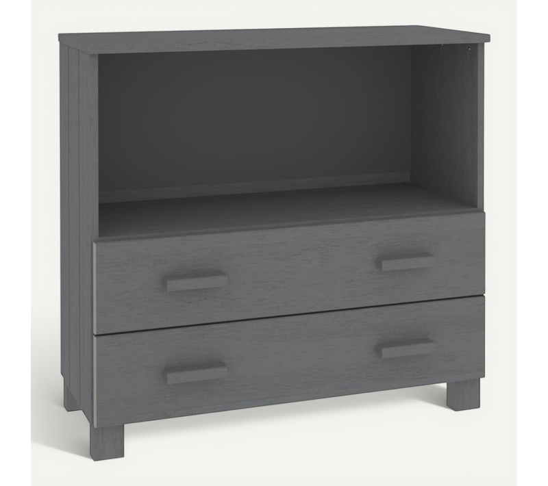 Buffet Hamar Gris Foncé 85x35x80 Cm Bois Massif De Pin
