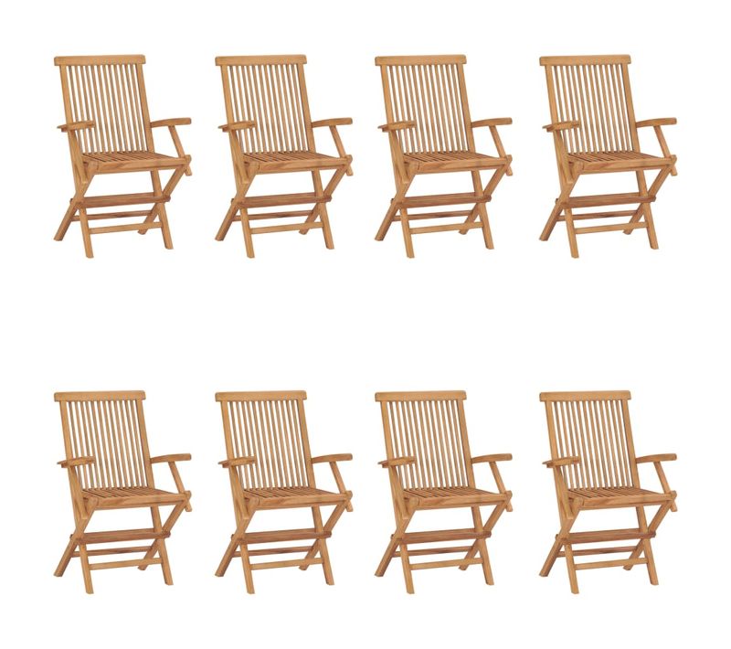Chaises Pliables De Jardin Lot De 8 Bois De Teck Solide