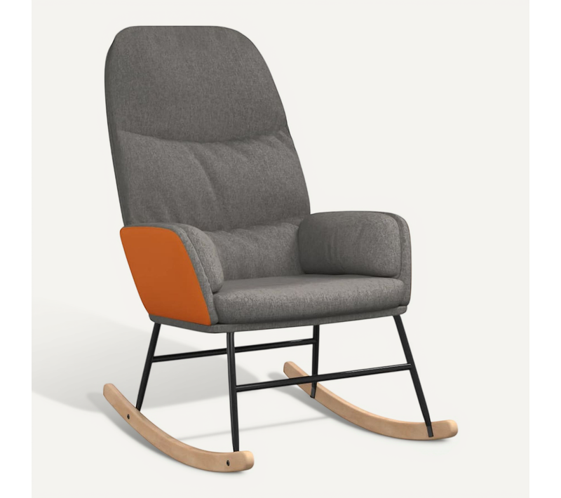 Chaise à Bascule Gris Clair Tissu