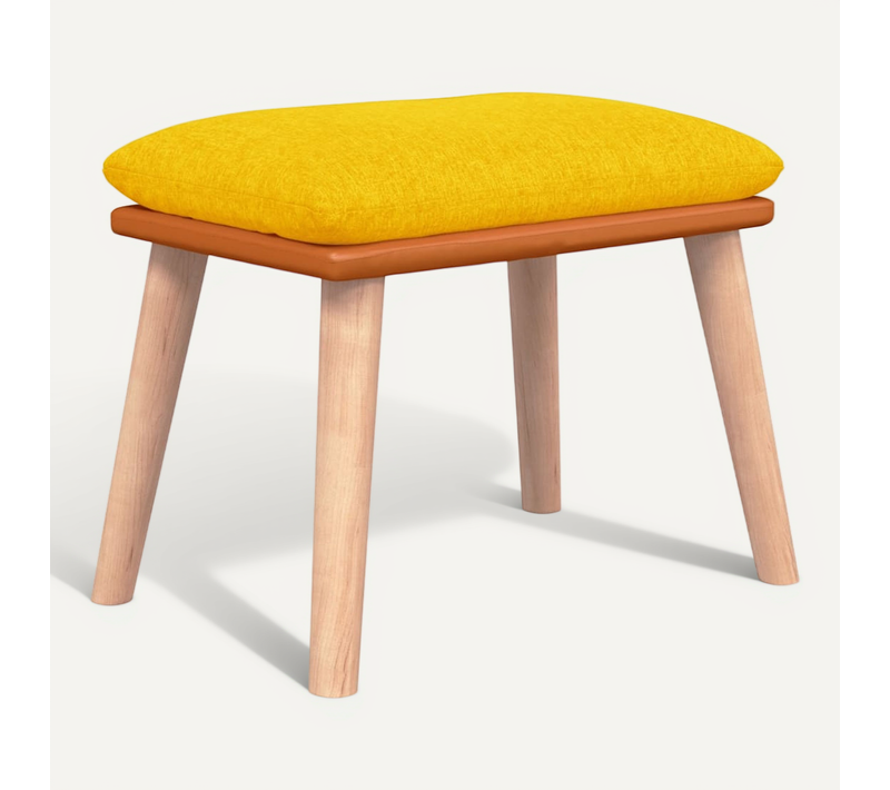 Repose-pied Jaune Moutarde 45x29,5x35 Cm Tissu Et Simili