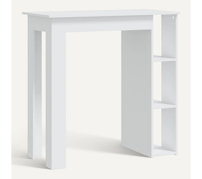 Table De Bar Avec Étagère Blanc 102x50x103,5 Cm Aggloméré