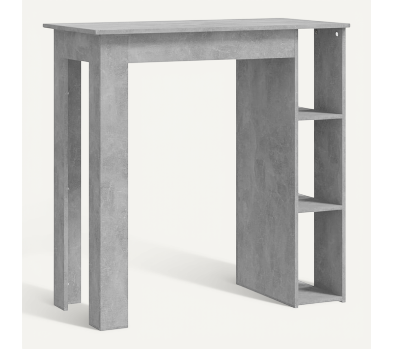 Table De Bar Avec Étagère Gris Béton 102x50x103,5 Cm Aggloméré