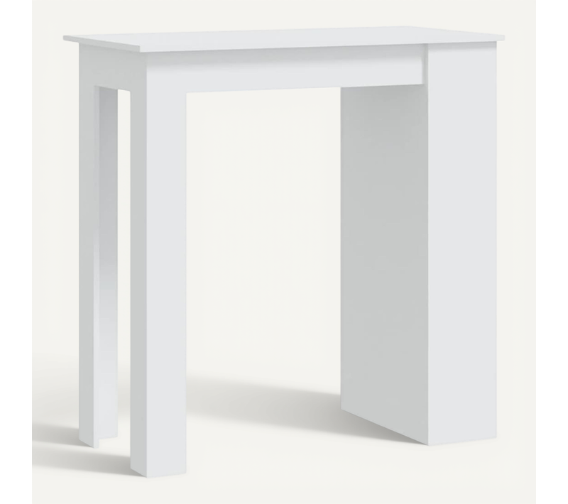 Table De Bar Rangement Blanc 102x50x103,5 Cm Bois Contreplaqué