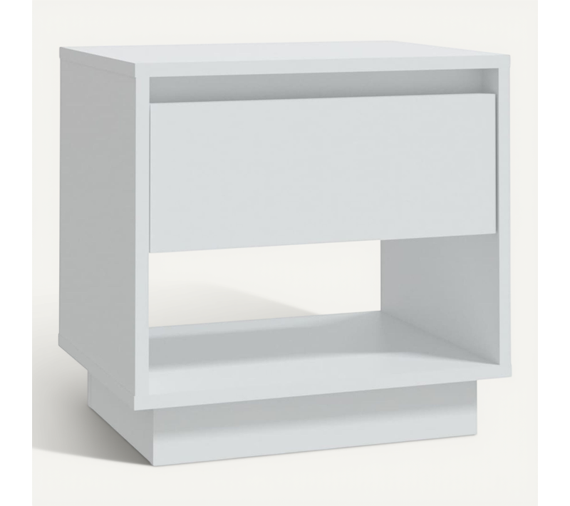 Table De Chevet Blanc 45x34x44 Cm Bois Contreplaqué