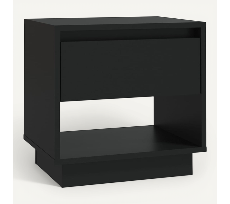 Table De Chevet Noir 45x34x44 Cm Bois Contreplaqué