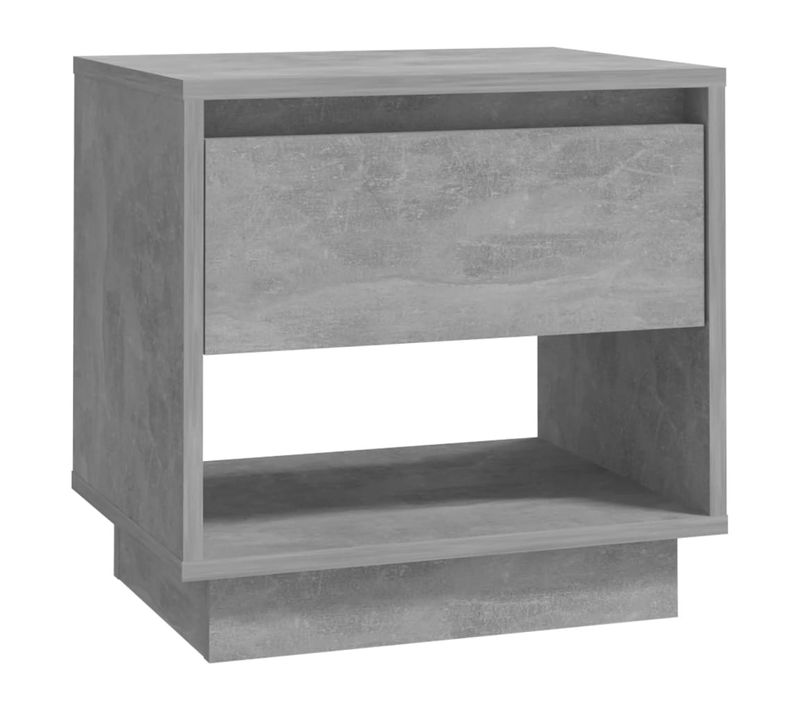 Table De Chevet Gris Béton 45x34x44 Cm Aggloméré