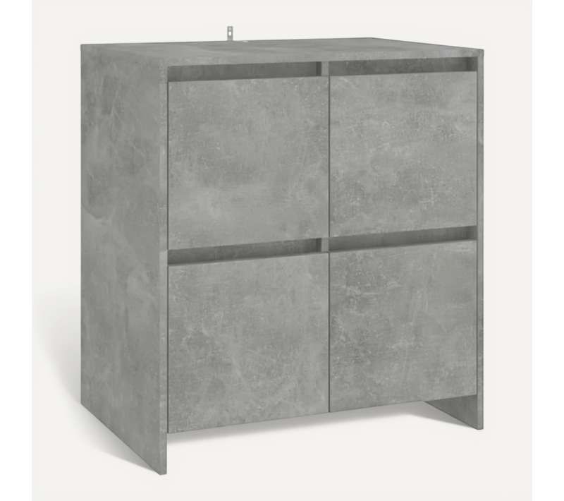 Buffet Gris Béton 70x41x75 Cm Bois Contreplaqué