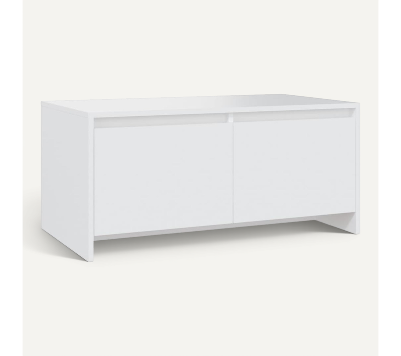 Table Basse Blanc 90x50x41,5 Cm Bois Contreplaqué