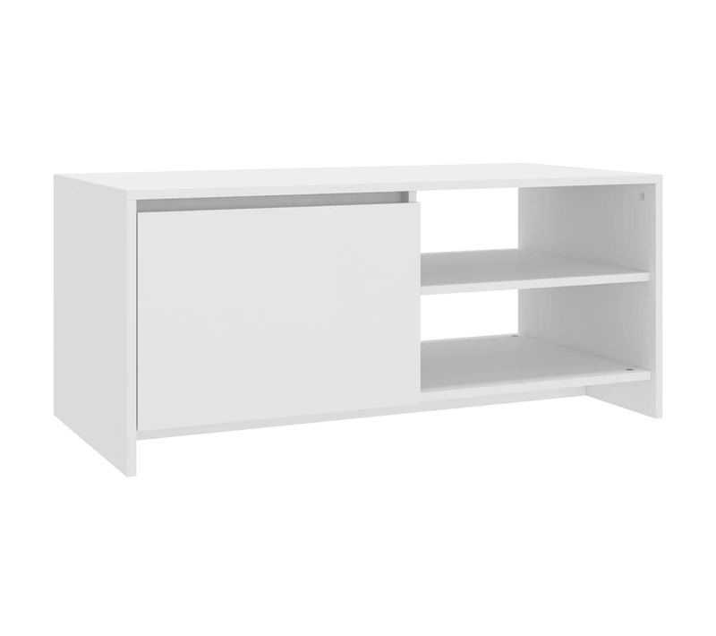 Table Basse Blanc 102x50x45 Cm Bois Contreplaqué