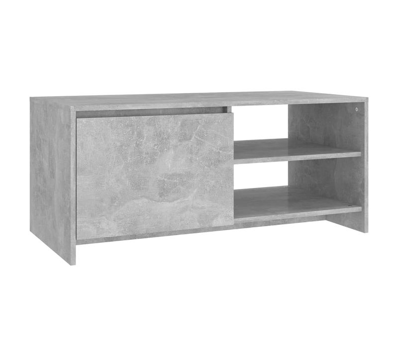 Table Basse Gris Béton 102x50x45 Cm Bois Contreplaqué