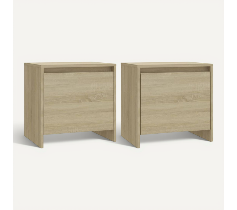 Tables De Chevet 2 Pièces Chêne Sonoma Bois Contreplaqué