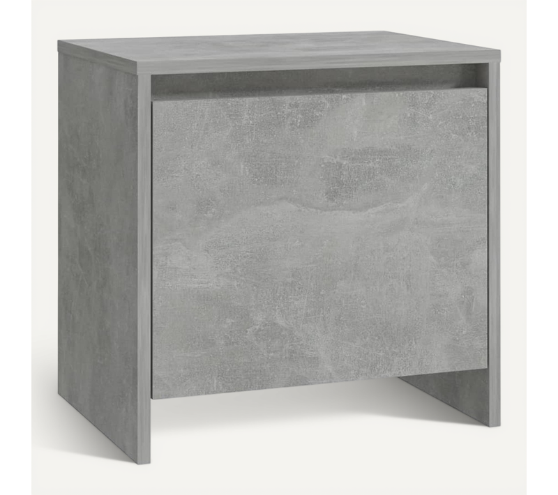 Table De Chevet Gris Béton 45x34x44,5 Cm Bois Contreplaqué
