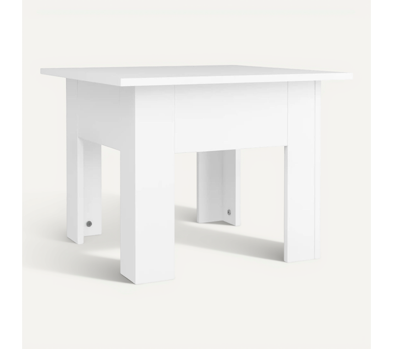 Table Basse Blanc 55x55x42 Cm Bois Contreplaqué