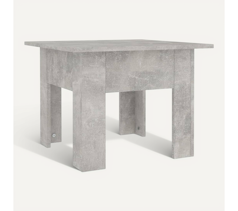 Table Basse Gris Béton 55x55x42 Cm Bois Contreplaqué