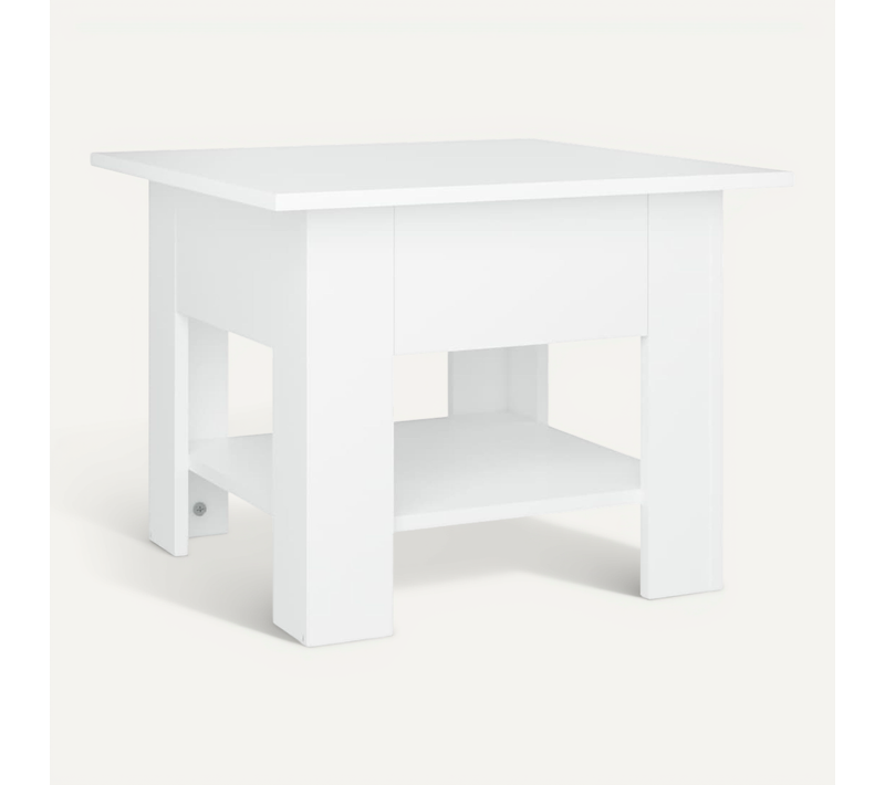 Table Basse Blanc 55x55x42 Cm Bois Contreplaqué