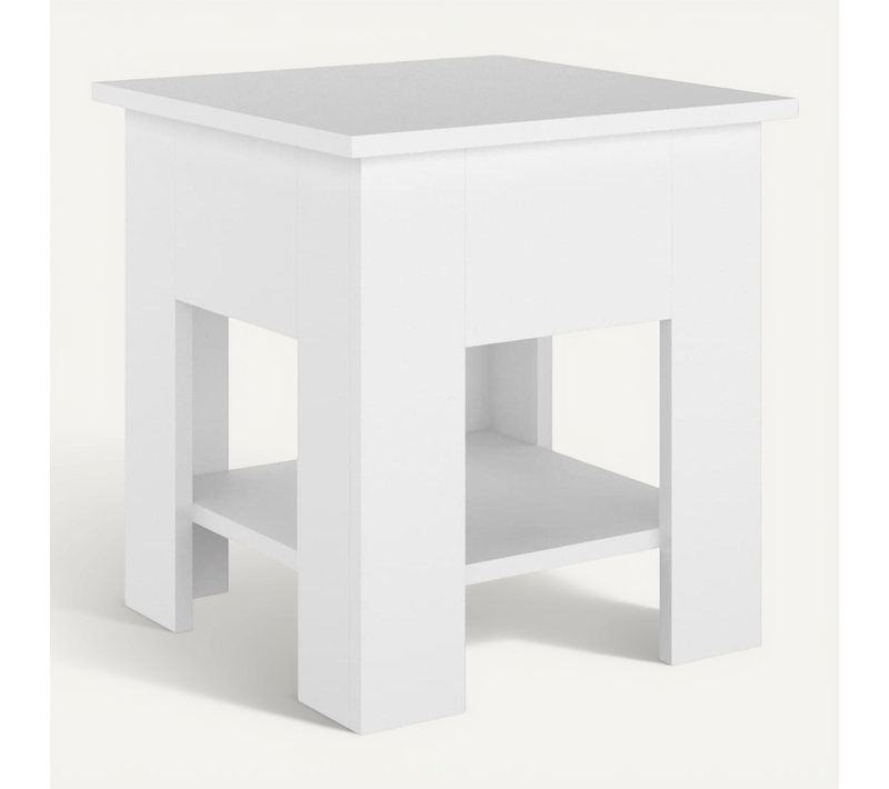 Table Basse Blanc 40x40x42 Cm Bois Contreplaqué