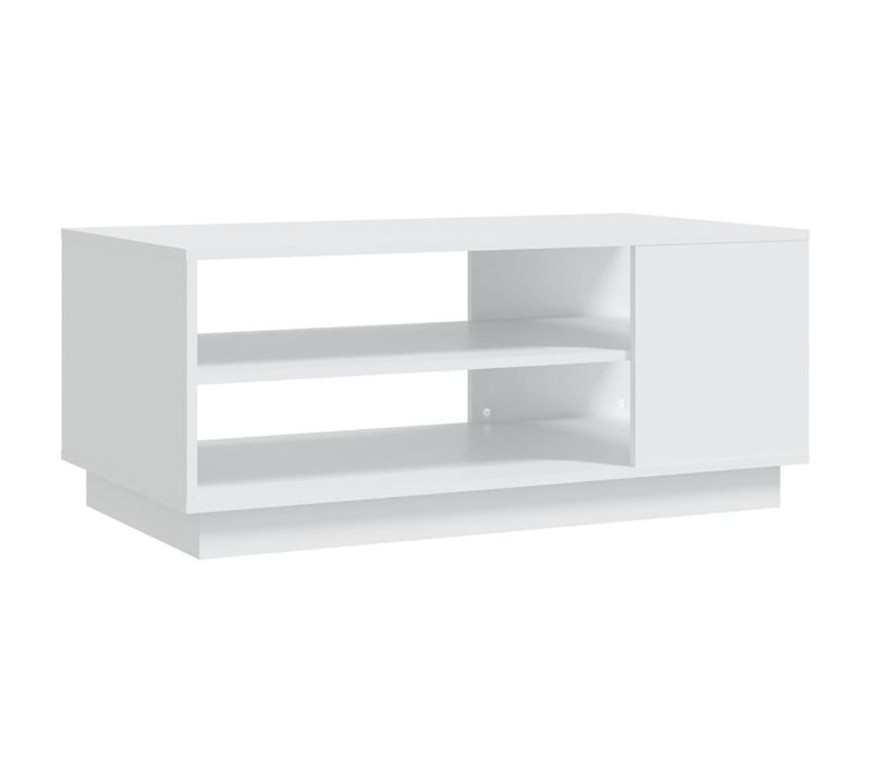 Table Basse Blanc 102x55x43 Cm Bois Contreplaqué