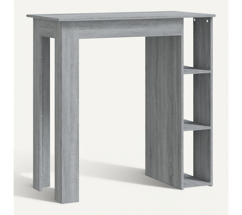 Table De Bar Avec étagère Sonoma Gris Bois Contreplaqué