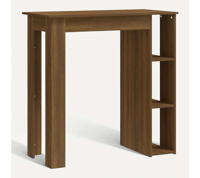 Table De Bar Avec Étagère Chêne Marron 102x50x103,5cm Aggloméré