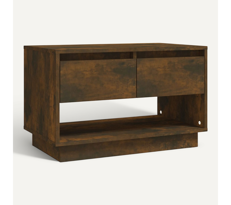 Meuble TV Chêne Fumé 70x41x44 Cm Bois Contreplaqué