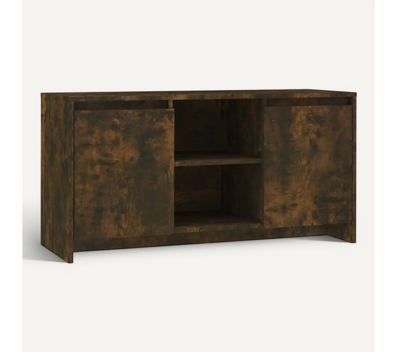 Meuble TV Chêne Fumé 102x37,5x52,5 Cm Bois Contreplaqué