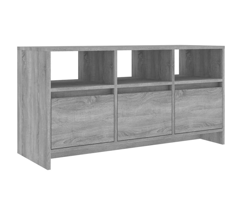 Meuble TV Sonoma Gris 102x37,5x52,5 Cm Bois Contreplaqué