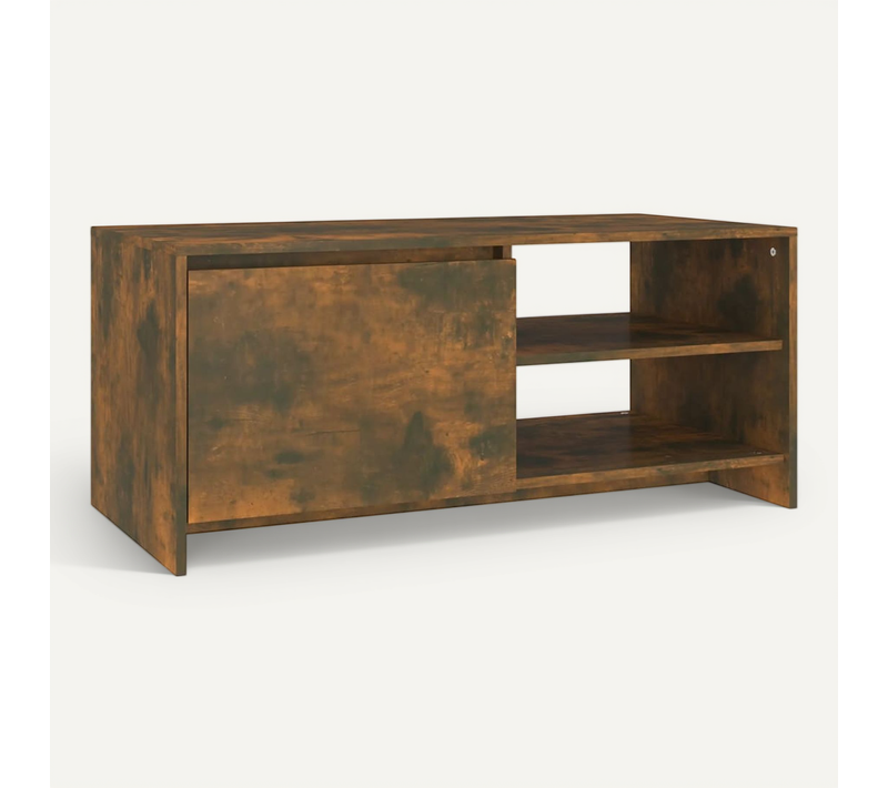 Table Basse Chêne Fumé 102x50x45 Cm Bois Contreplaqué