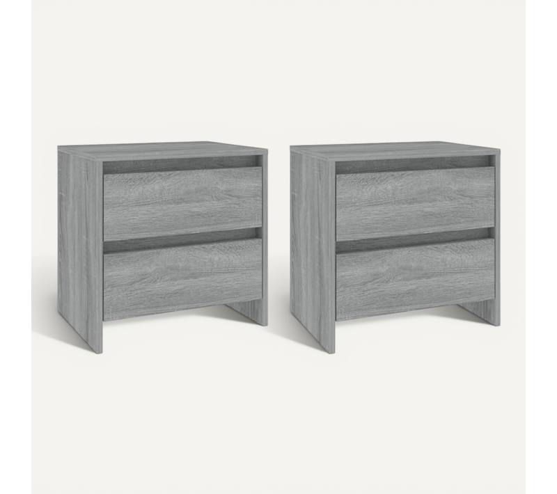 Tables De Chevet 2 Pièces Sonoma Gris 45x34,5x44,5 Cm