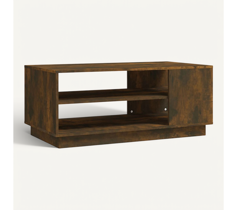 Table Basse Chêne Fumé 102x55x43 Cm Bois Contreplaqué