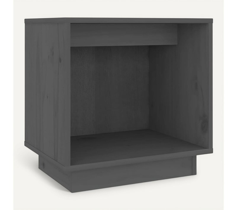 Table De Chevet Gris 40x30x40 Cm Bois De Pin Solide