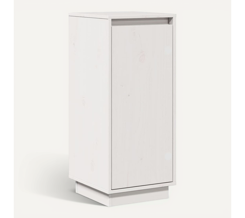 Buffet Blanc 31,5x34x75 Cm Bois Massif De Pin